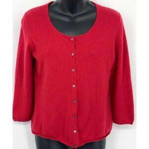 Banana Republic Cashmere Cardigan Size Medium 3/4 Sleeve Scoop Button Down EUC